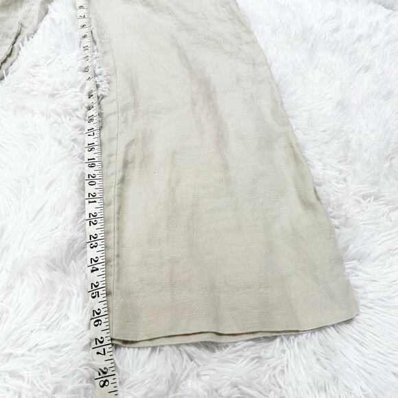 Ann Taylor LOFT Petites 100% Linen Wide Leg Pants 8P Beige Casual - Picture 6 of 6
